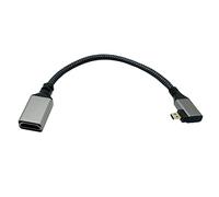 LiKuCo Micro HDMI to HDMI Adapter Cable 4K 8 Inch Angle Micro HDMI Male to HDMI Female Type D HDMI 2.0 Braided Converter Connectors Support 4K for Raspberry Pi 4, HERO 7/6/5, Cameras (Right Angled)