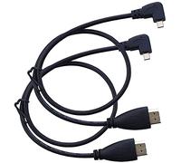 LiKuCo Micro HDMI to HDMI Cable Angled 2Pack 90 Degree Left Angle Micro HDMI Male To HDMI Male Cable Adapter Connector 20" 50CM (2PCS LEFT)