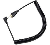 LiKuCo Micro HDMI to Standard HDMI Coiled Cable 4k Right Angled Coiled Micro HDMI to HDMI Core, Extreme Slim/Thin Stretch Spiral Cable for 1080P, 4K, 3D