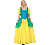 LIKUNGOU Evil Step Sisters Anastasia and Drizella Costume Women Villain Princess Fancy Dress Party Gown Dress Maxi (yellow Drizella, L)
