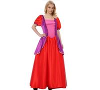 LIKUNGOU Evil Step Sisters Anastasia and Drizella Costume Women Villain Princess Fancy Dress Party Gown Dress Maxi (red Anastasia, S)
