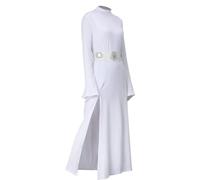 LIKUNGOU Princess Costume White Dress Robe with Belt Halloween Carnivals Cosplay Outfit for Women (2XL)