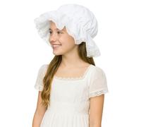 LIKUNGOU White Mob Cap Colonial Hat Lace Ruffled Bonnet Revolutionary Pioneer Hats Halloween Costume Accessory
