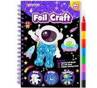 LIKYMO Foil Art for Kids - Foil Craft Book Art and Craft for Kids, DIY Creative Activity Gifts for 4 5 6 7 8 9 Year Old Girls Boys (Planet)