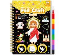 LIKYMO Foil Art for Kids - Foil Craft Book Art and Craft for Kids, DIY Creative Activity Gifts for 4 5 6 7 8 9 Year Old Girls Boys (Jesus)
