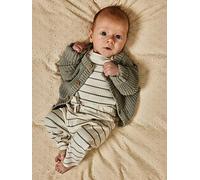 Lil Atelier Baby Boys Striped Long Sleeve Bodysuit - Coconut Milk, Light Cream, Size 6-9 Months Light Cream