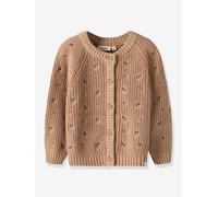 Lil' Atelier MINI knitted cotton girl's cardigan cinnamon