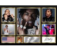 Lil Baby Signed Autograph Photograph Display - Perfect for Hip Hop Fans, A3 Poster + Black Frame - Limited Edition Autograph Fan Gift - Collectible Memorabilia Merchandise
