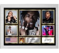 Lil Baby Signed Autograph Photograph Display - Perfect for Hip Hop Fans, A4 Poster + White Frame - Limited Edition Autograph Fan Gift - Collectible Memorabilia Merchandise