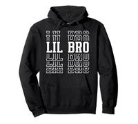 Lil Bro Funny Layered Text Siblings Little Brother Pullover Hoodie