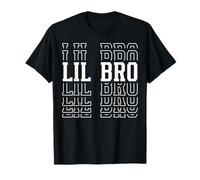 Lil Bro Funny Layered Text Siblings Little Brother T-Shirt