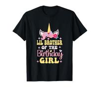 Lil Brother of The Birthday Girl Unicorn Matching Family T-Shirt