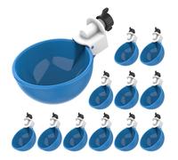 Lil Clucker - Blue Large Automatic Chicken Waterer Cups Suitable for Ducks, Geese, Turkeys, and Bunny Rabbit - Water Feeder Kit - Poultry Waterer - Pack of 12