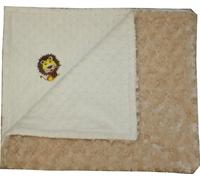 Lil Cub Hub 1BSCCRB-M Lion Minky Blanket - Cream Dot with Camel Rosebud Swirl