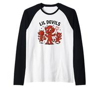 Lil Devils Halloween s Cute Spooky s Trick-or-Treat Kids Raglan Baseball Tee