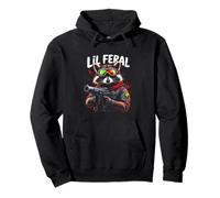 LiL FERAL Edgy Raccoon Pullover Hoodie
