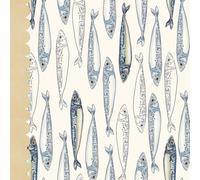 Lil fishies, little repeating minnows, fishing notebook journal - JuniBerry Art co - hand drawn artistic cover - dot grid paper, 162 pages
