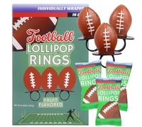 Lil' League Football Candy Lollipop Rings, Individually Wrapped for Tailgates, Birthday Party Favors, and End of Season Banquets, 18 Suckers