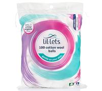 Lil-Lets Cotton Wool Balls, 100 Count, Certified Organic, 100% Pure Cotton Wool, Super Soft, Large Cotton Wool Puffs, Gentle on Skin, Dermatologically Tested
