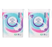 Lil-Lets Baby Cotton Squares 50 Count (2 Pack), 100% Pure Cotton, Certified Organic, Soft and Gentle, Dermatologically Tested, Suitable for Babies.