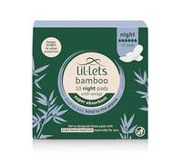 Lil-Lets Bamboo Night Pads X 10, Unscented Night Pads with Night Absorbency, with Wings, Plant Based Materials, Contains Sustainable Bamboo, for Heavy - Very Heavy Flow