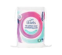 Lil-Lets Cotton Exfoliating Rounds x 50 Count (1 Pack), 100% Pure Cotton, Certified Organic, Soft and Gentle Exfoliation, Dermatologically Tested,