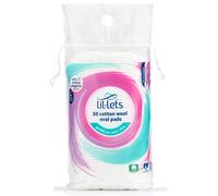 Lil-Lets Cotton Wool Oval Pads, 50 Count, Certified Organic, 100% Pure Cotton Wool, Extra Large, Soft and Absorbent, Gentle on Skin, Dermatologically