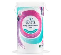 Lil-Lets Cotton Wool Roll, 500g, Certified Organic, 100% Pure Cotton Wool, Super Soft and Absorbent, Gentle on Skin, Dermatologically Tested, for Wound Care and Dressings, Extra Large Pack