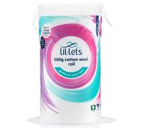 Lil-Lets Cotton Wool Roll, 500g. Certified Organic, 100% Pure, Super Soft & Absorbent Cotton for Wound Care.