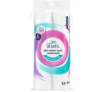 Lil-Lets Cotton Wool Round Pads 200 Count Organic Soft Cotton Makeup & Skin Pads