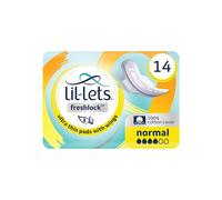 Lil-Lets Freshlock Ultra-Thin Period Pads with Wings, 100% Cotton Top Cover, Fragrance-Free & Odor-Control, Individually Wrapped