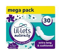 Lil-Lets Maternity Pads, Extra Long Maxi Thick Towels, With Wings, Postpartum/After Birth Essential, 3 Packs of 10 (30 towels), Packing May Vary