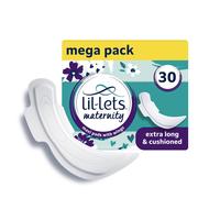 Lil-Lets Maternity Pads, Extra Long Maxi Thick Towels, With Wings, Postpartum/After Birth Essential, 3 Packs of 10 (30 towels), Packing May Vary