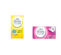 Lil-Lets Non-Applicator 32 Regular & 32 Super Tampons, 64 Count, for Light to Heavy Flow, SmartFit™ Non-App Tampons