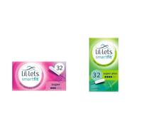 Lil-Lets Non-Applicator 32 Super & 32 Super Plus Tampons, 64 Count, for Medium to Heavy Flow, SmartFit™ Non-App Tampons
