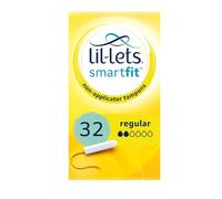 Lil-Lets Non-Applicator Regular Tampons, 32 Count (Pack of 1), For Light to Medium Flow, 2 Droplets, Plant-Based, SmartFit™ Non-App Tampon