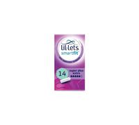 Lil-Lets Non-Applicator Super Plus Extra Tampons, 14 Count (Pack of 1), For Very Heavy Flow, 5 Droplets, Plant-Based, SmartFit Non-App Tampon
