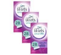 Lil-Lets Non-Applicator Super Plus Extra Tampons, 28 Count (3 Pack), for Very Heavy Flow, 5 Droplets, Plant-Based, SmartFit™ Non-App Tampon