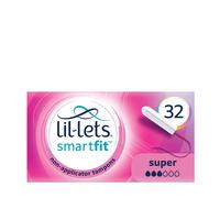 Lil-Lets Non-Applicator Super Tampons, 32 Count (Pack of 1), For