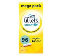 Lil-Lets Non-Applicator Tampons - Plant-Based SmartFit, Regular (2 Droplets) 96 (6x16)