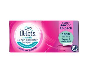 Lil-Lets Smartfit Non-Applicator Tampons Super 16 Pack