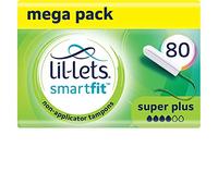 Lil-Lets Smartfit Non-Applicator Tampons, Super Plus, 8 Packs of 10 Tampons, White,L766
