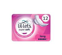 Lil-Lets Super Soft Ultra Sanitary Pads Long with Wings, 1 Pack of 12 Pads