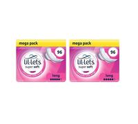 Lil-Lets Super Soft Ultra Thin Period Pads-96 Count, Long Absorbency, with Wings, (Packs of 8) 12 Pads-Bulk Pack, Medium to Heavy Period Flow, Unscen