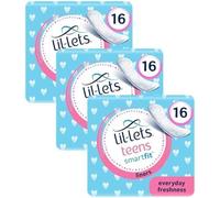 Lil-Lets Teens Liners X 16 | Petite & Slim Pantyliners for Girls & Teenagers | Unscented | Very Light Flow | Breathable Panty Liners | First Periods | Vegan Friendly (Pack of 3)
