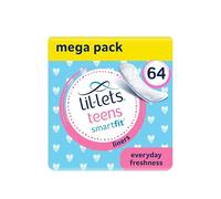 Lil-Lets Teens Liners X64, Petite & Slim Pantyliners for Girls & Teenagers, Unscented, for Very Light Flow, Breathable Panty Liners, First Periods, Vegan Friendly, 4 Packs of 16 Pant Liners