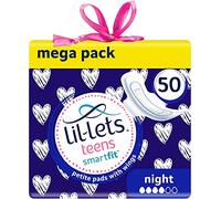 Lil-Lets Teens Night Pads with Wings, 5 Pack of 10 Pads, White