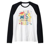 Lil Miss Kindergarten Graduate Last Day of School Girls Kids Raglan Baseball Tee