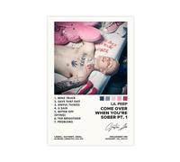 Lil Peep Come Over When You're Sober, Pt. 1 Album Cover Poster Canvas Poster Wall Art Decor Print Picture Paintings for Living Room Bedroom Decoration 12x18inch(30x45cm)