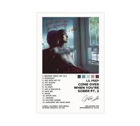 Lil Peep Come Over When You're Sober, Pt. 2 Album Cover Poster Canvas Poster Wall Art Decor Print Picture Paintings for Living Room Bedroom Decoration 16x24inch(40x60cm)